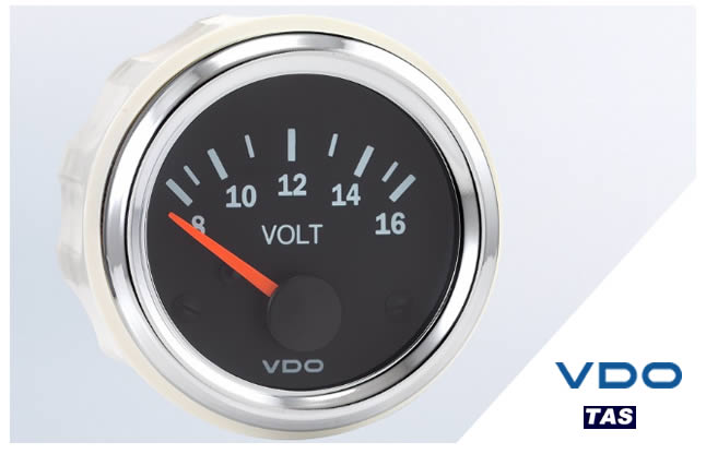 VDO Vision Chrome 12V Voltmeter Gauge - 12V